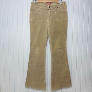 UNIONBAY Stretch Y2K Vintage Flare Beige Corduroy Pants Size 11